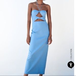 Zara Blue Cut Out dress